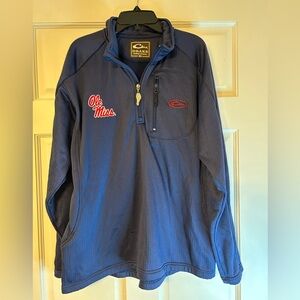Men’s Drake quarter zip. Ole Miss logo. Navy. Size medium. ￼